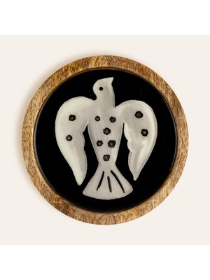 Zsa Zsa Zsu Lakrı 2'li Mango Ağacı Bardak Altlığı 12x12 Cm Sarı