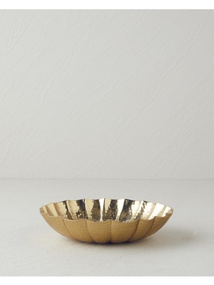 English Home Rita Metal Dekoratif Tabak 18 x 18 x 4.5 cm Gold