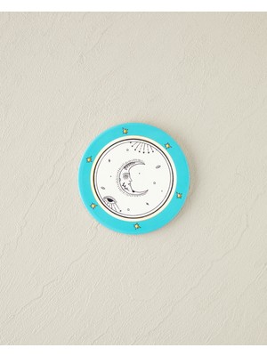 English Home Talisman Moon Seramik Bardak Altlığı 11 cm Açık Mavi