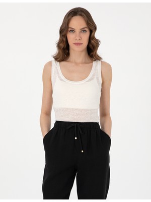 Pierre Cardin Kadın Ekru Comfort Fit Örme Bluz 50306235-VR019