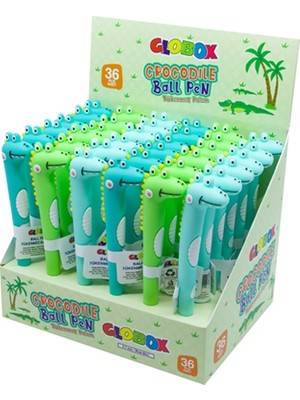 Globox Timsah Figürlü Tükenmez Kalem 0.7Mm Yazım Rengi Mavi 3509 (36 Lı Paket)