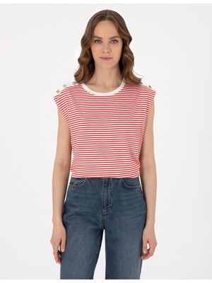 Pierre Cardin Kadın Kırmızı Regular Fit Tişört 50307130-VR030