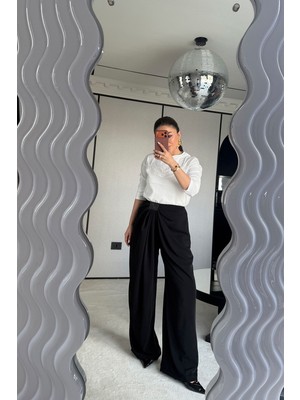 Özge Özgenç Pileli Dökümlü Premium Pantolon