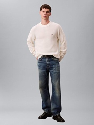 Calvin Klein Erkek Pamuklu Waffle Kumaş Kazak
