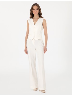 Pierre Cardin Kadın Beyaz Flare Fit Kumaş Pantolon 50300095-VR013