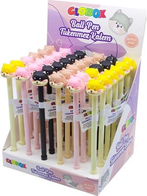 Globox Husky Figürlü Tükenmez Kalem 0.7Mm Yazım Rengi Mavi 3506 (36 Lı Paket)