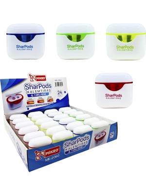 Mikro Kalemtraş Çift Bıçaklı Sharpods Mk-2060-24 (24 Lü Paket)