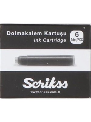 Scrikss Dolma Kalem Kartuşu 6 Lı Siyah M000Saffd0602A (1 Paket 6 Adet)