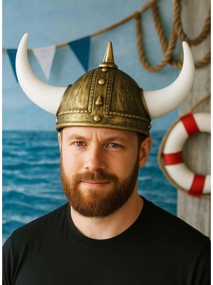 Parti Adresi Viking Başlığı Şapkası Parti Kostüm Aksesuarı Gold