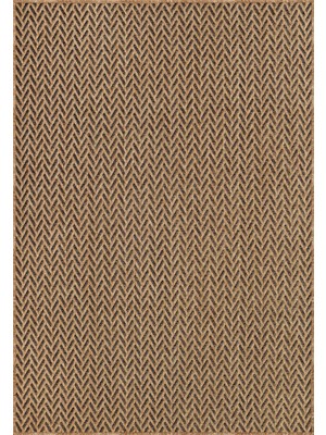 Pera Halı Kahve ve Siyah Zikzak Sisal Dokulu Halı - FM01BL