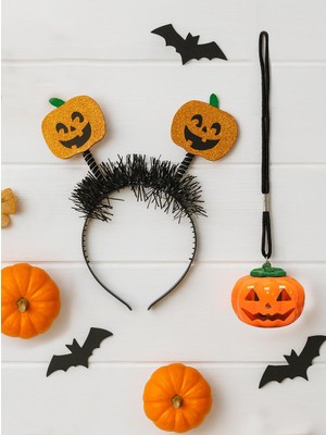 Parti Adresi Cadılar Bayramı simli taç Balkabağı Kolye Set Halloween Parti Aksesuarı 