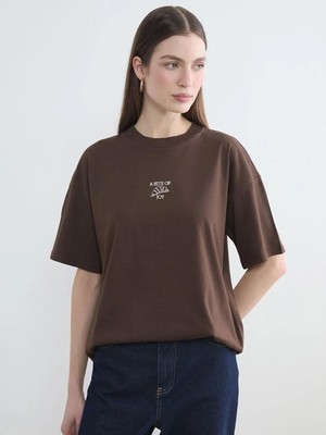 LC Waikiki Bisiklet Yaka Baskılı Kadın Tişört  (S6)