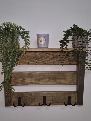 MRM WOOD MARMARASAUNA MRM WOOD Ahşap Anahtarlık Duvar Askısı Raflı Org