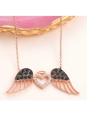 Pazarcan Gümüş Kanatlı Kadın Kolye