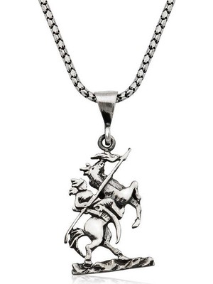 Pazarcan Gümüş Göktürk Süvarisi Kolye