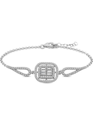 Pazarcan ​gümüş Baget Taşlı Bileklik