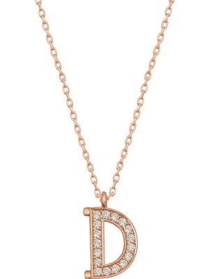 Pazarcan Gümüş D Harfi Kadın Kolye