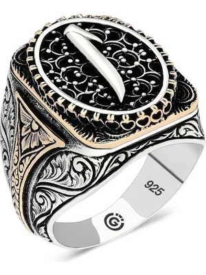 Pazarcan Gümüş Elif Oval Erkek Yüzük