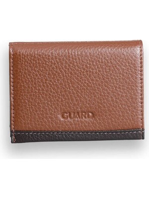 Guard Taba - Kahverengi Çift Renk Bölmeli Hakiki Deri Kredi Kartlık - GRD260404WT1746