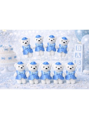 Eng Parti Dünyası 10’lu Mavi Şapkalı Ayıcıklı Süs Seti – Organizasyon & Çiçek Dekoru