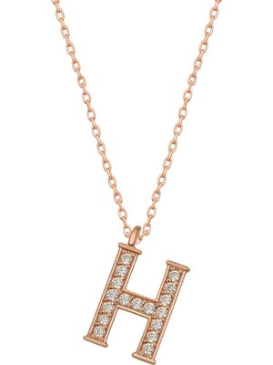 Pazarcan Gümüş H Harfi Kadın Kolye