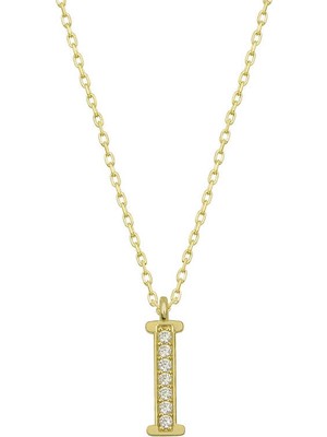 Pazarcan Gümüş Gold I Harfi Kadın Kolye