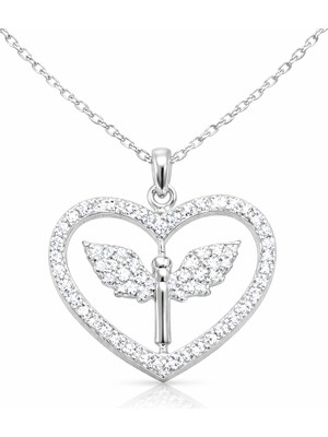 Pazarcan Gümüş Mikail Meleği Figürlü Kadın Kolye