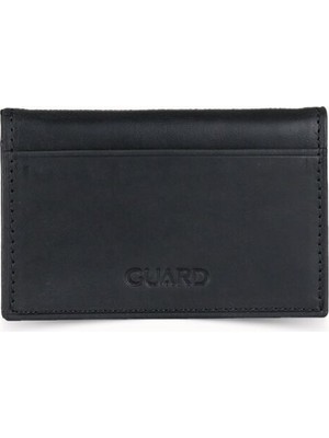 Guard Antik Siyah Hakiki Deri Ikiye Katlı Mini Boy Kredi Kartlık - GRD260404WT1050