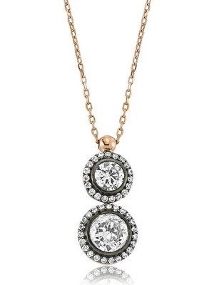 Pazarcan Gümüş Elmas Model Bayan Kolye