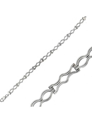 Pazarcan Gümüş Oksitli Erkek Bileklik