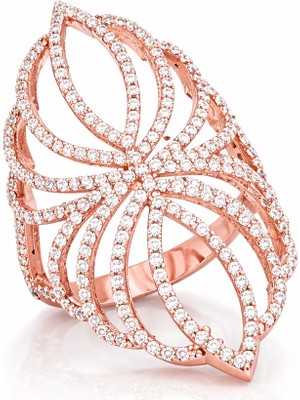 Pazarcan Gümüş Zirkon Taşlı Bayan Yüzük