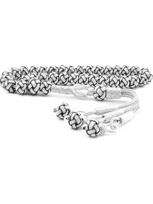 Pazarcan Gümüş Siyah Beyaz Trabzon Kazaziye Tesbih