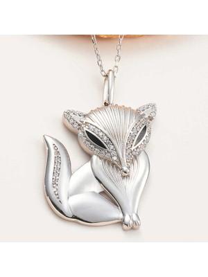 Pazarcan Gümüş Tilki Kadın Kolye