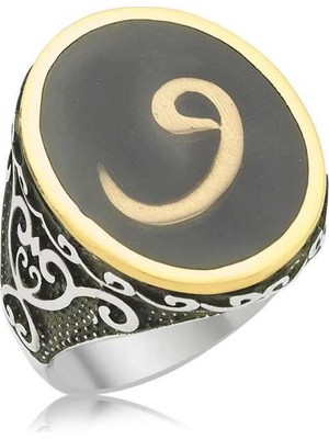 Pazarcan Gümüş Vav Harfi Erkek Yüzük