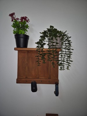 MRM WOOD MARMARASAUNA MRM WOOD   Dekoratif Ahşap Anahtarlık Duvar Askısı Raflı Org