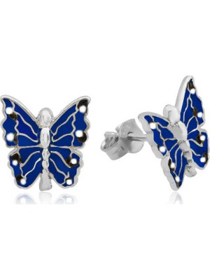 Pazarcan Gümüş Lacivert Çocuk Küpesi