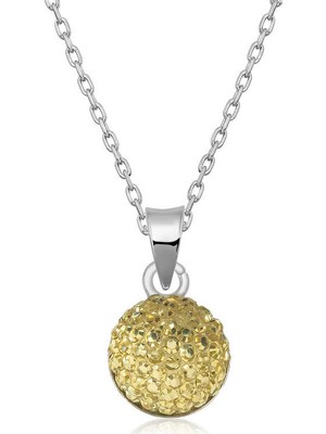 Pazarcan Gümüş Kristal Taşlı Kadın Kolye