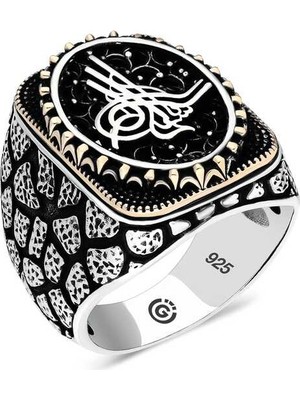 Pazarcan Gümüş Tuğra Oval Erkek Yüzük