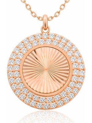 Pazarcan Gümüş Yuvarlak Fırfır Bayan Kolye