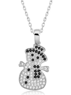 Pazarcan Gümüş Kardan Adam Kadın Kolye