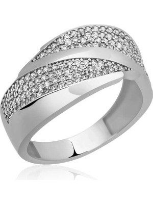 Pazarcan Gümüş Zirkon Taşlı Bayan Yüzük