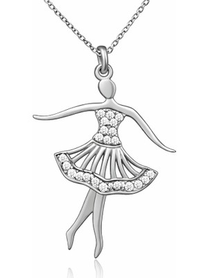 Pazarcan Gümüş Balerin Kadın Kolye