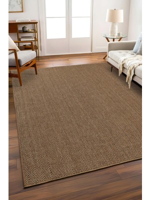 Pera Halı Kahve ve Siyah Balıksırtı Sisal Halı - FM03BL