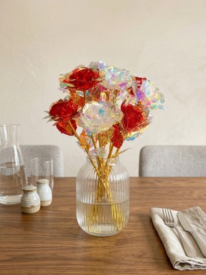 Yasima 23 Nisan Özel 5 Beyaz 5 Kırmızı Hologramlı Sonsuzluk Gülü