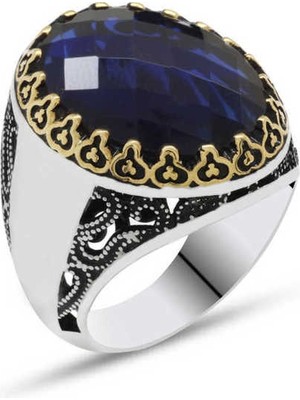 Pazarcan Gümüş Zirkon Taşlı Erkek Yüzük