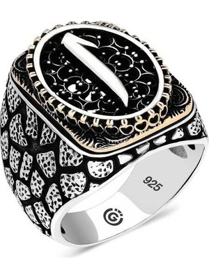 Pazarcan Gümüş Elif Oval Erkek Yüzük