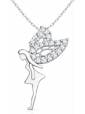 Pazarcan Gümüş Peri Kızı Kadın Kolye