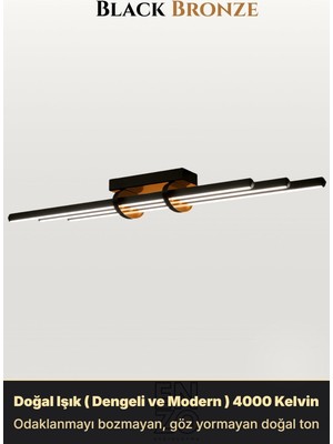 Enzo Light Cosmo Bronz 6500K LED Tavan Avize – Kumandal Dim Edilebilir – Aşağı Işık