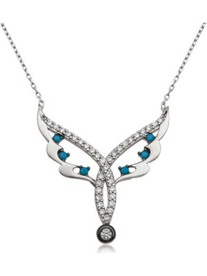 Pazarcan Gümüş Peri Kanadı Bayan Kolye