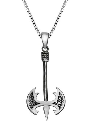 Pazarcan Gümüş Balta Erkek Kolye